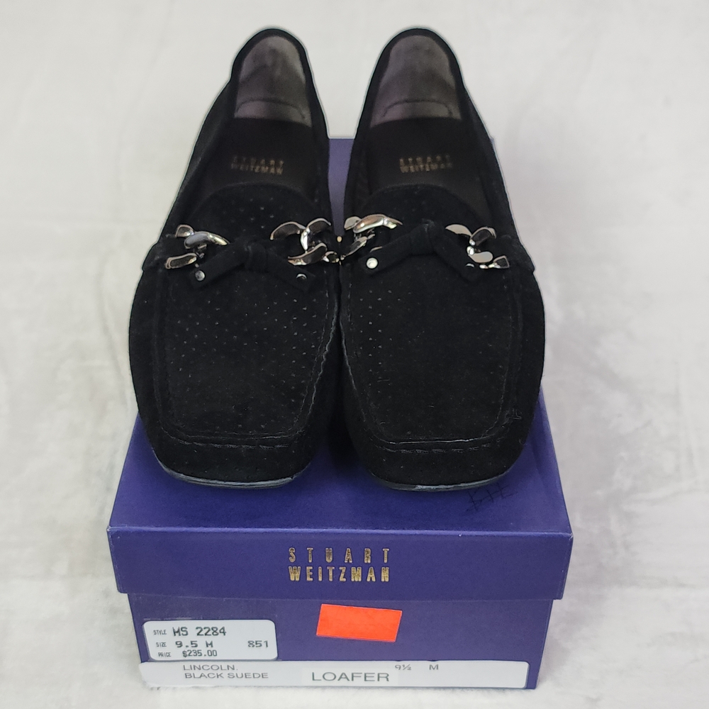 Stuart Weitzman Lincoln Black Suede Loaferโ Women's 9.5